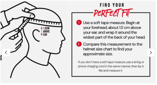 Helmets Size Guide
