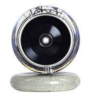 Grit 110x24mm wheels, Alloy Black Core, Clear PU  (Pair)