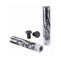 Grit Handlebar Grips - 160mm - Black/White (pair)
