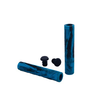 Grit Handlebar Grips 160mm Black / Teal (pair)