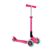 Globber JUNIOR Foldable Lights Scooter- Fuchsia Pink