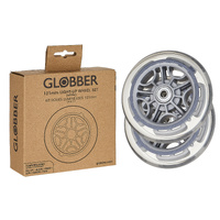 Globber 121mm WHITE Light Up Wheel pair  - GoUp/Junior/Primo