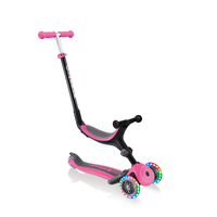Globber GO UP Fold Plus Convertible Scooter, w Light up Wheels  - Pink