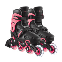 Globber Go Skates Lights: Size 34-37 - Black/Coral Pink 