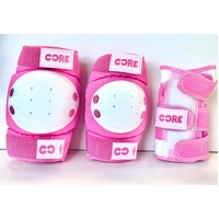 Core PROTECTION Junior Triple Pad Set (XX-Small: 3-7y) -Knee/Elbow/Wrist- PINK 