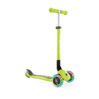 Globber PRIMO FOLDABLE LIGHTS LIME GREEN with Ano T-bar