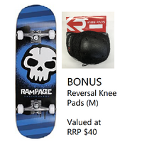 Rampage Bonus Skateboard Bundle - Skateboard plus Pads