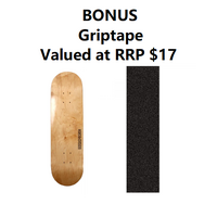Rampage Bonus Skateboard deck Bundle - 8" DECK plus Griptape